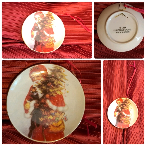 Christmas Eve Inc. Wall Decor 984 Santa With A Tree Porcelain Plate